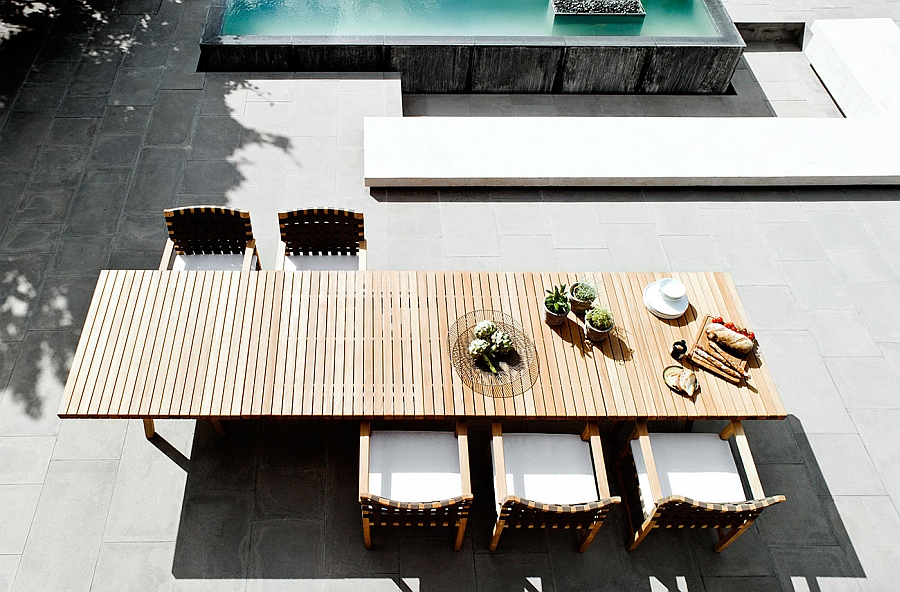 Teak outdoor dining table from Tribu