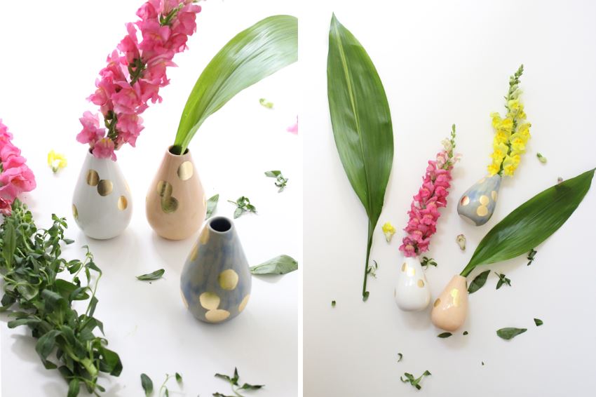 Teardrop vases with gold dots from Baba Souk