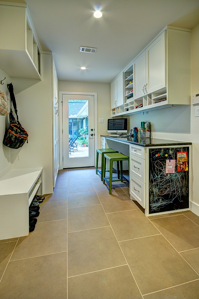 Turn the laundry room entry into a workstation