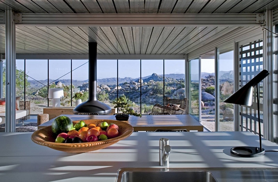 Unabated view of the landscape from the kitchen