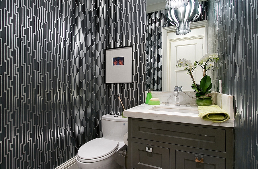 Wallpaper creates a dazzling little space