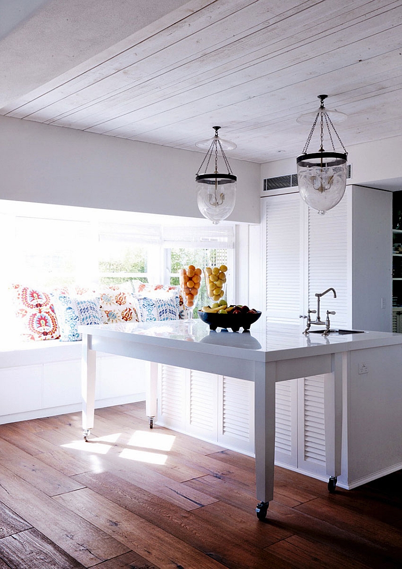 Window nook in the kitchen with a rustic modern style