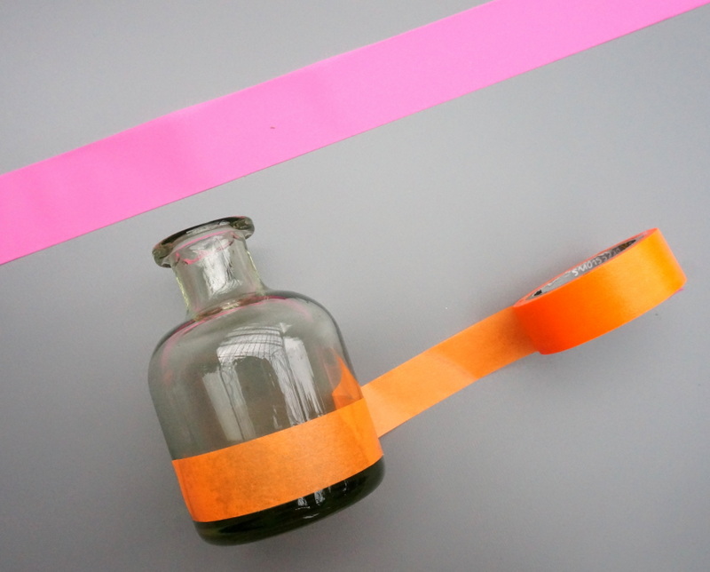 Wrap washi tape around the vase