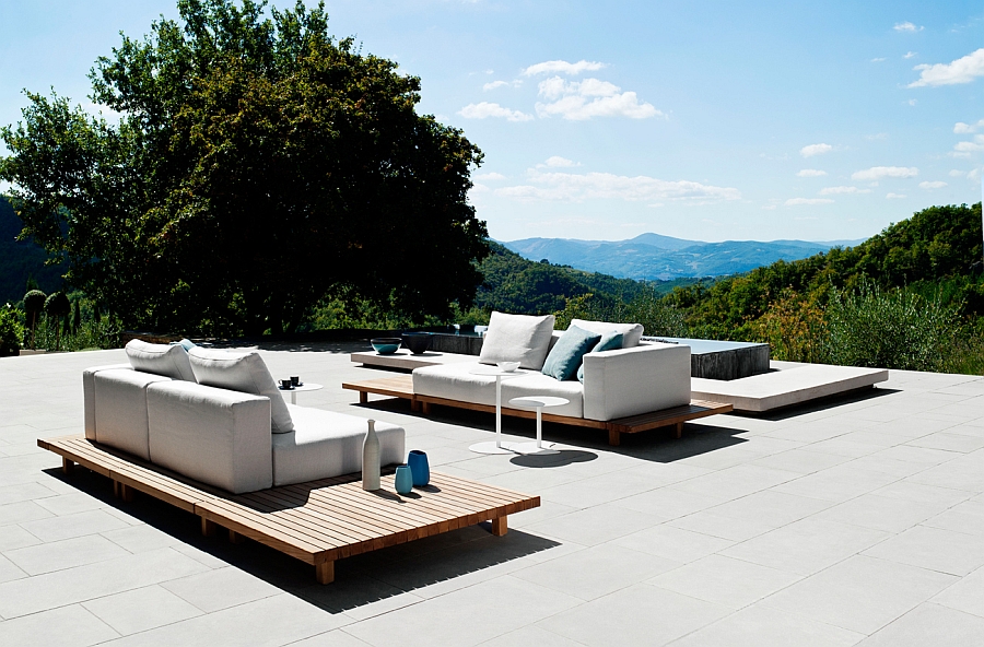 fabulous outdoor sofa design with comfy, durable design