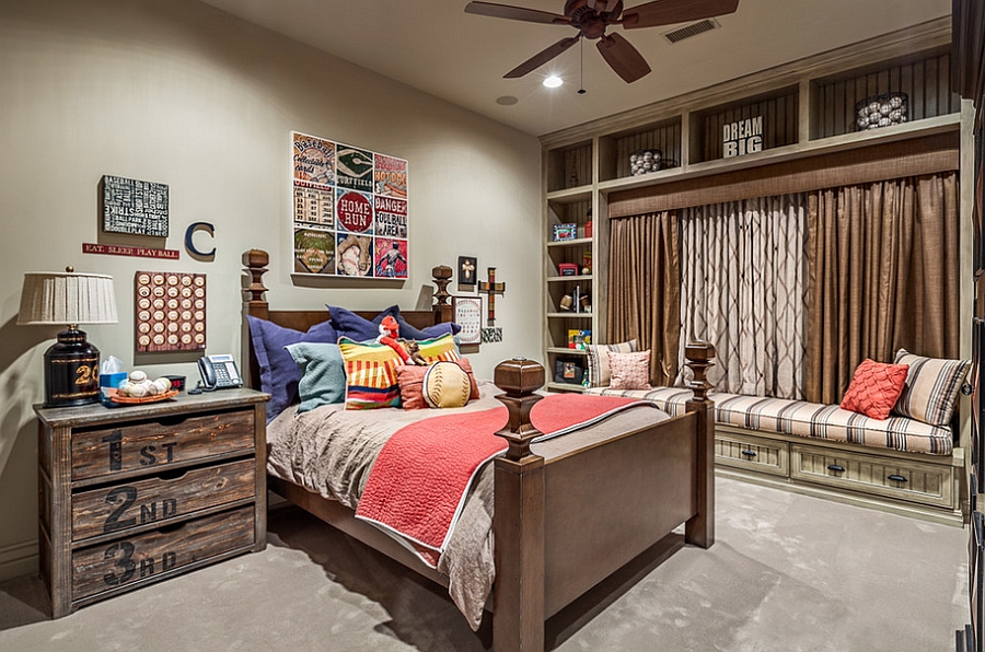 A balanced blend of rustic and modern styles in the beautiful kids' bedroom [Design: Jauregui Architect]