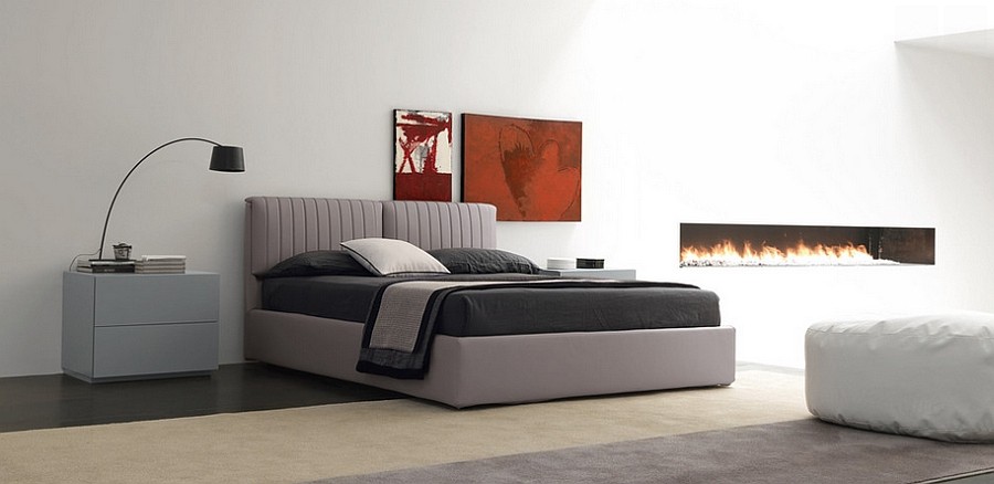 Atalnte bed in cool gray promises to transform the mood of your bedroom