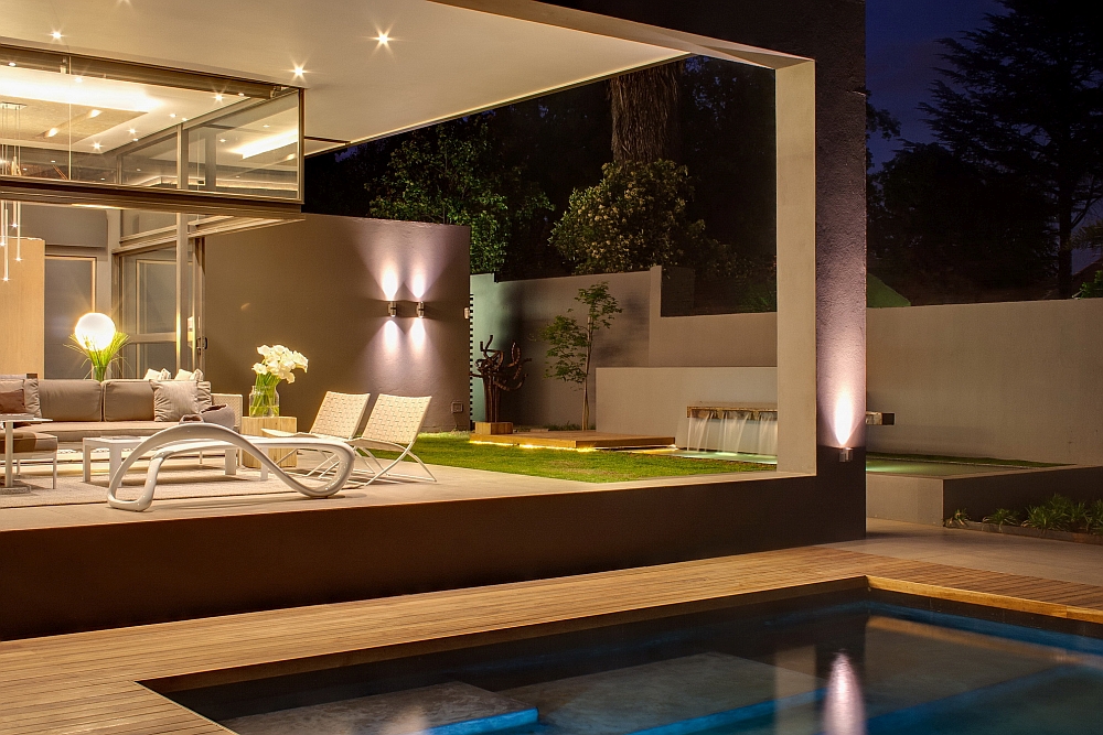 Beautiful water feature and pool bring an air of tranquility to the garden