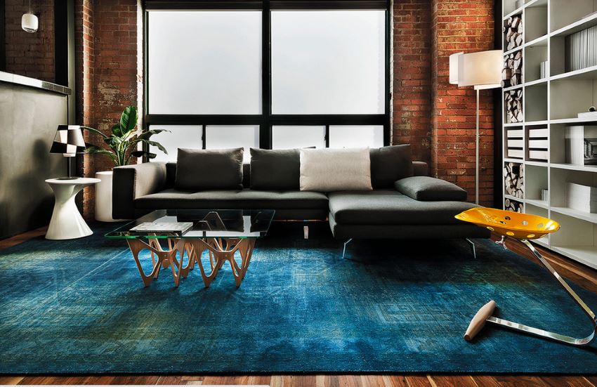 living room blue rugs