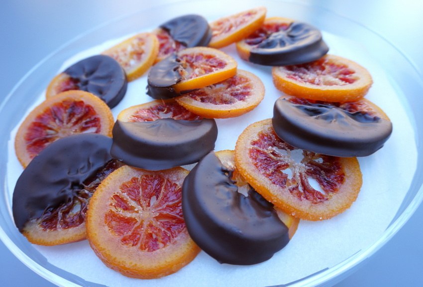 Candied blood oranges