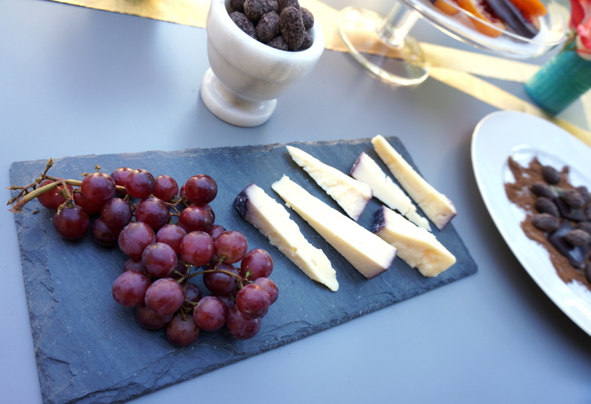 Cheese plate and chocolate dessert buffet