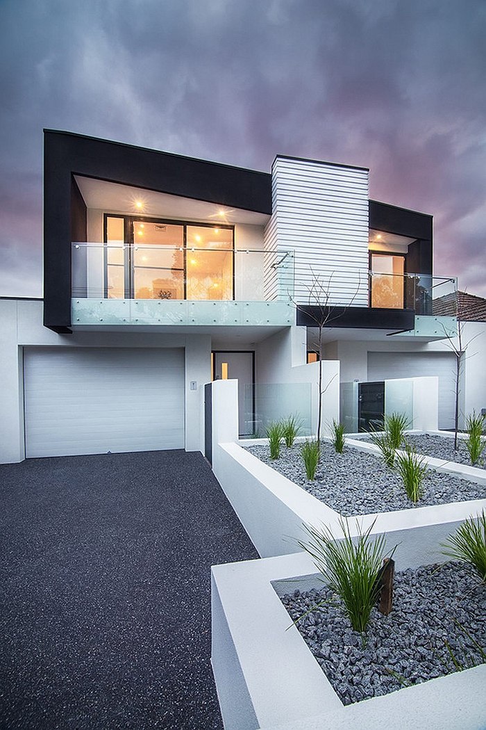 Contemporary exterior of the multi townhouse units in Melbourne