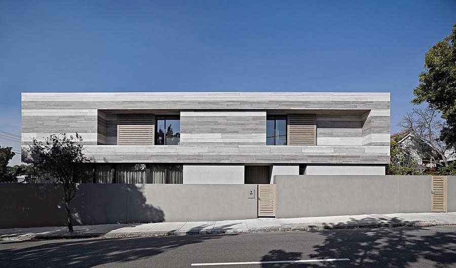 Contemporary minimalist exterior of the Cassell Street House in Melbourne