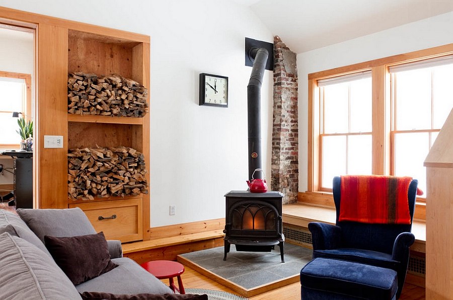 Cozy, eclectic living room with a fireplace at its heart [Photography: Rikki Snyder]