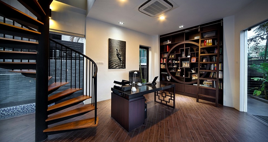 Creative home office combines modern aesthetics with Asian style [Design: The Interior Place]