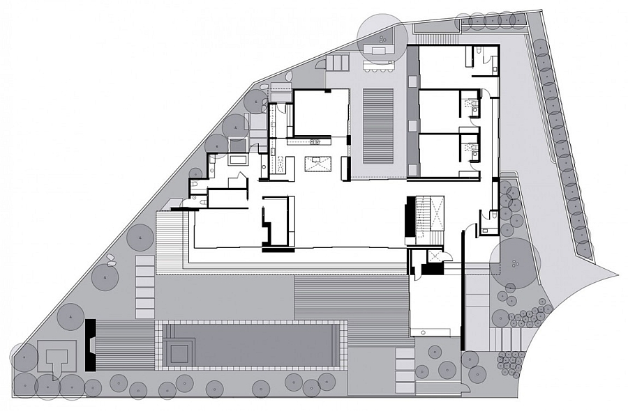 Design plan of the Southern Californian style Luxury Home in Laguna Beach