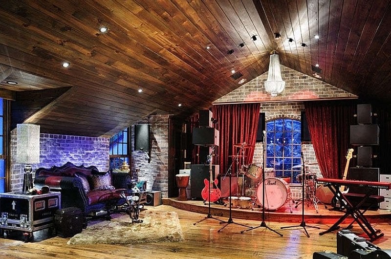 Elevate the appeal of the music room with a cool stage [Design: Tuthill Architecture]