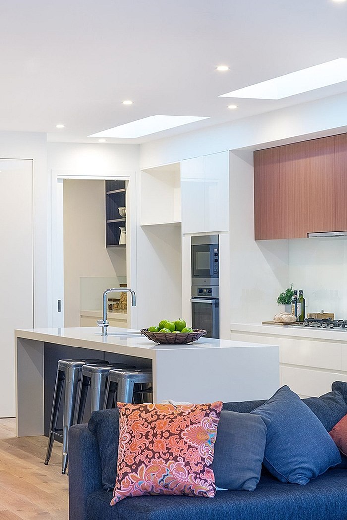 Ergonomic kitchen seems like a natural extension of the living area