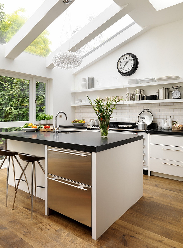 Exquisite bespoke kitchen design with skylights