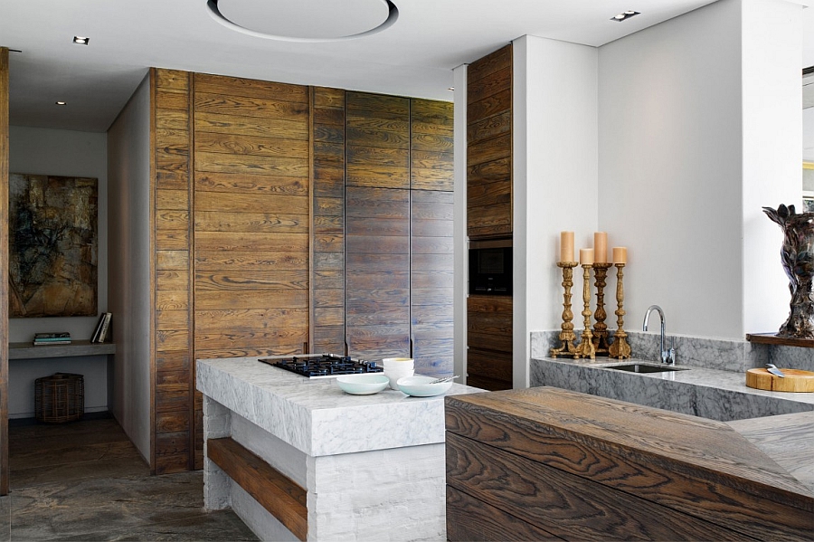 Exquisite kitchen brings together a wide variety of natural textures