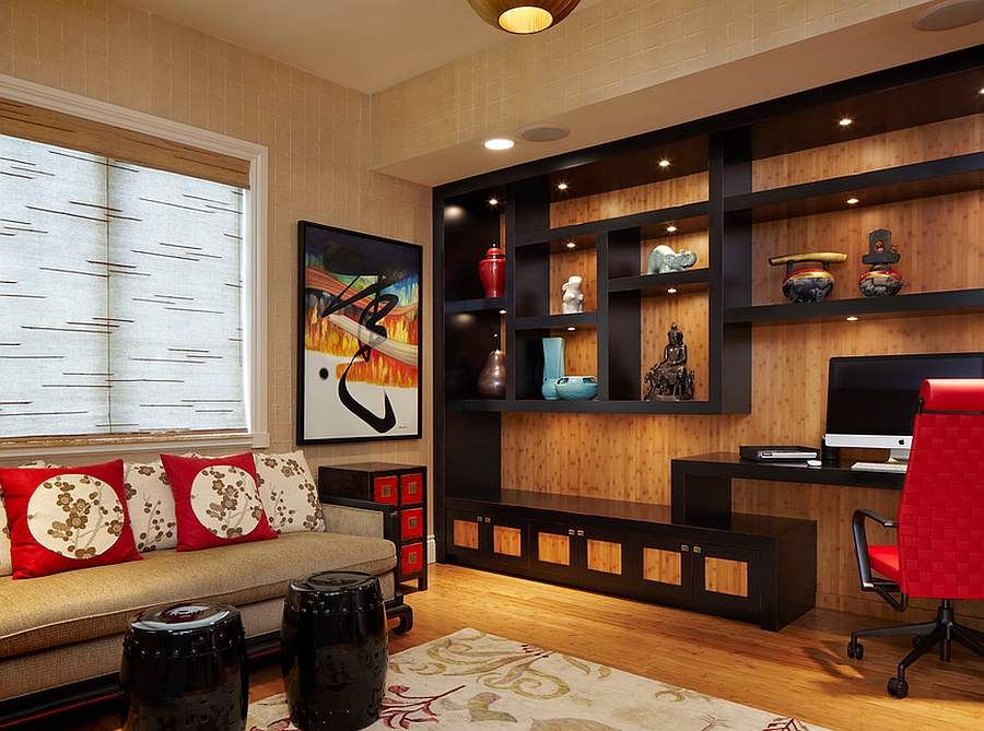 Fabulous home office also doubles as a meditation space [Design: Arnold Schulman Design Group]