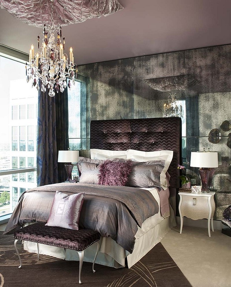 Fabulous modern bedroom showcases urban glam