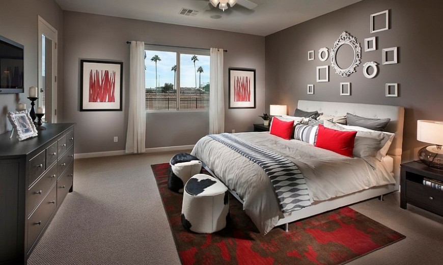 Polished Passion: 19 Dashing Bedrooms in Red and Gray! | Decoist