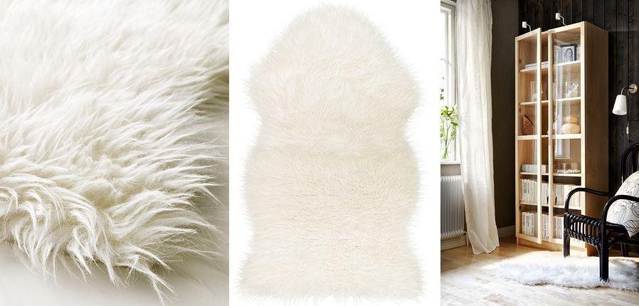 Faux sheepskin throw from IKEA