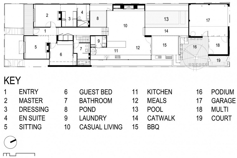 Floor plan of the Hambleton Street House in Melbourne