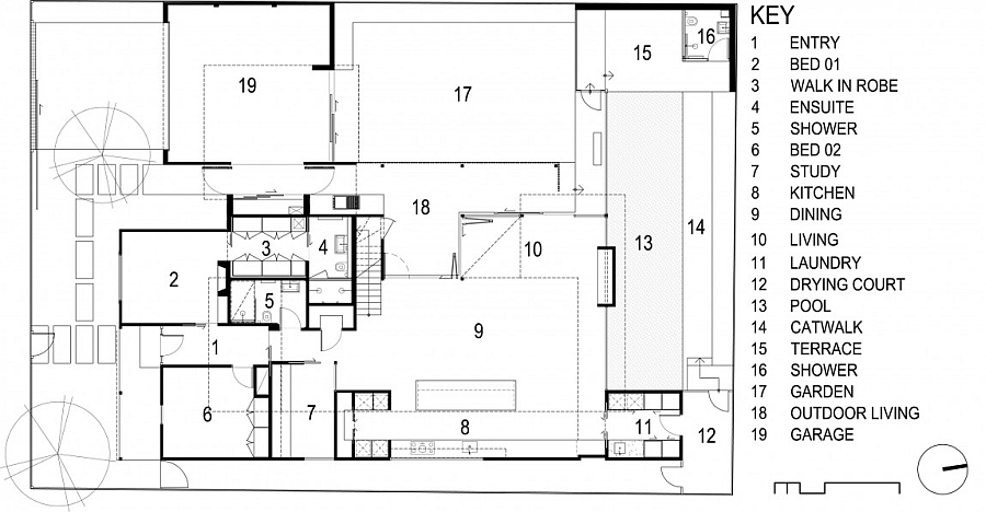 Floor plan of the revamped cottage residence in Geelong, Australia