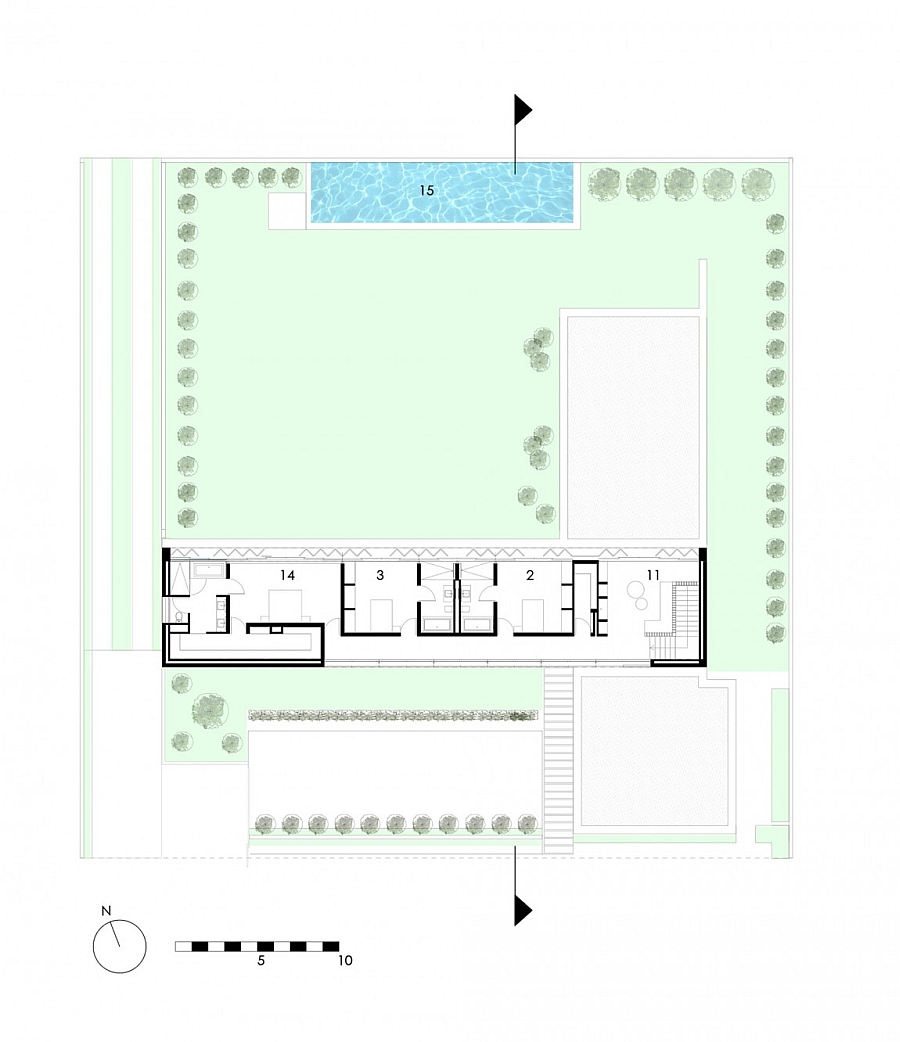 Floor plan of the second level of House 01 in South Africa