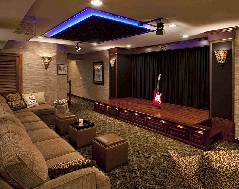 Gorgeous home theater includes a stunning stage [Design: Media Rooms]