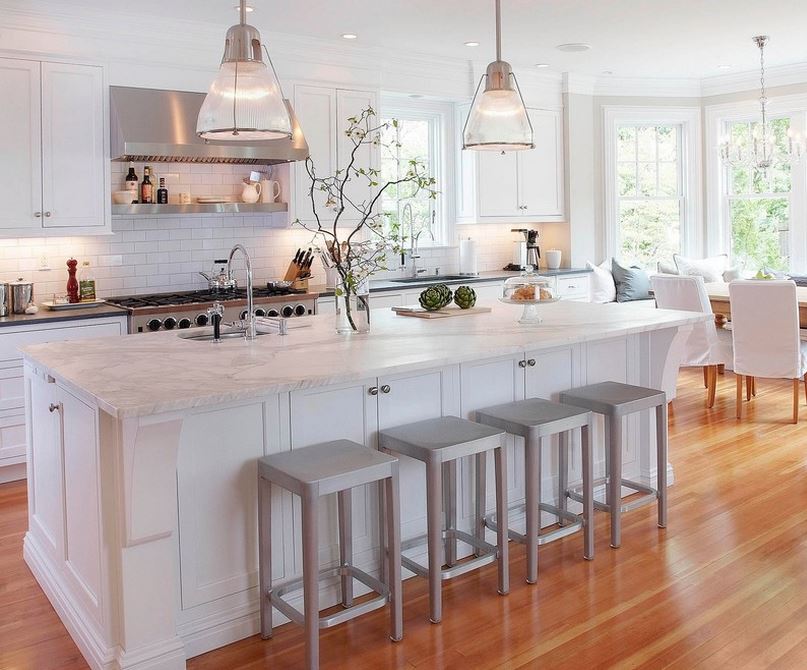 Kitchen with fresh greenery and produce