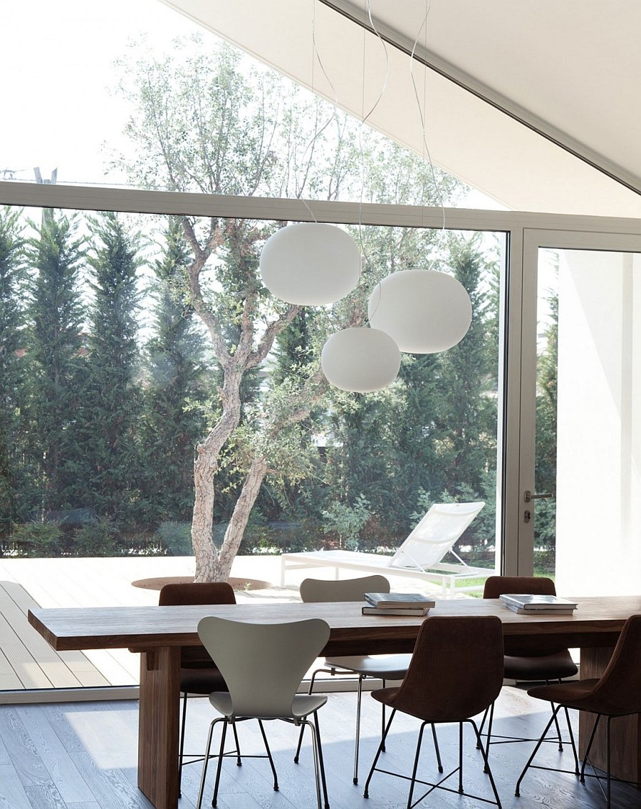 Large dining area of the spacious, modern Italian home