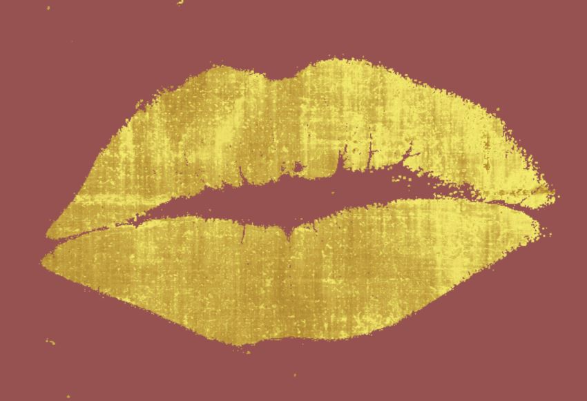 Marsala kiss print art from Etsy shop Lips & Kisses