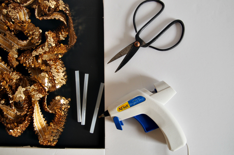 Materials for DIY sequin letters