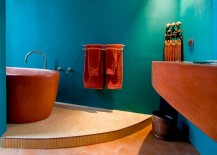 Modern-Mexican-style-bathroom-in-cool-turquoise-and-orange-217x155