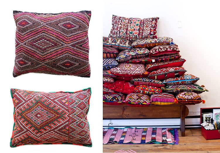 Moroccan pillow selections from Baba Souk