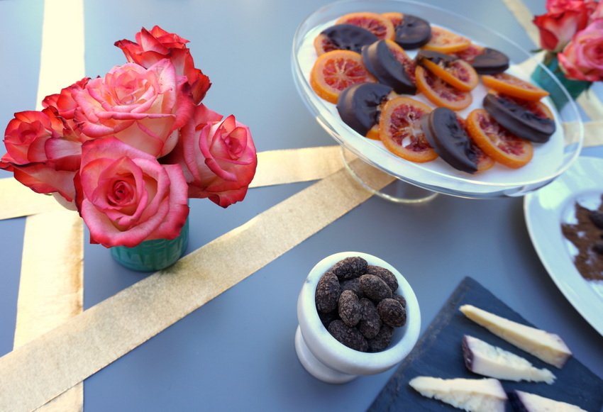 Romantic chocolate dessert buffet