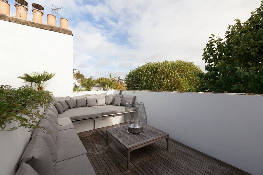 Roof terrace of the London home with lovely views