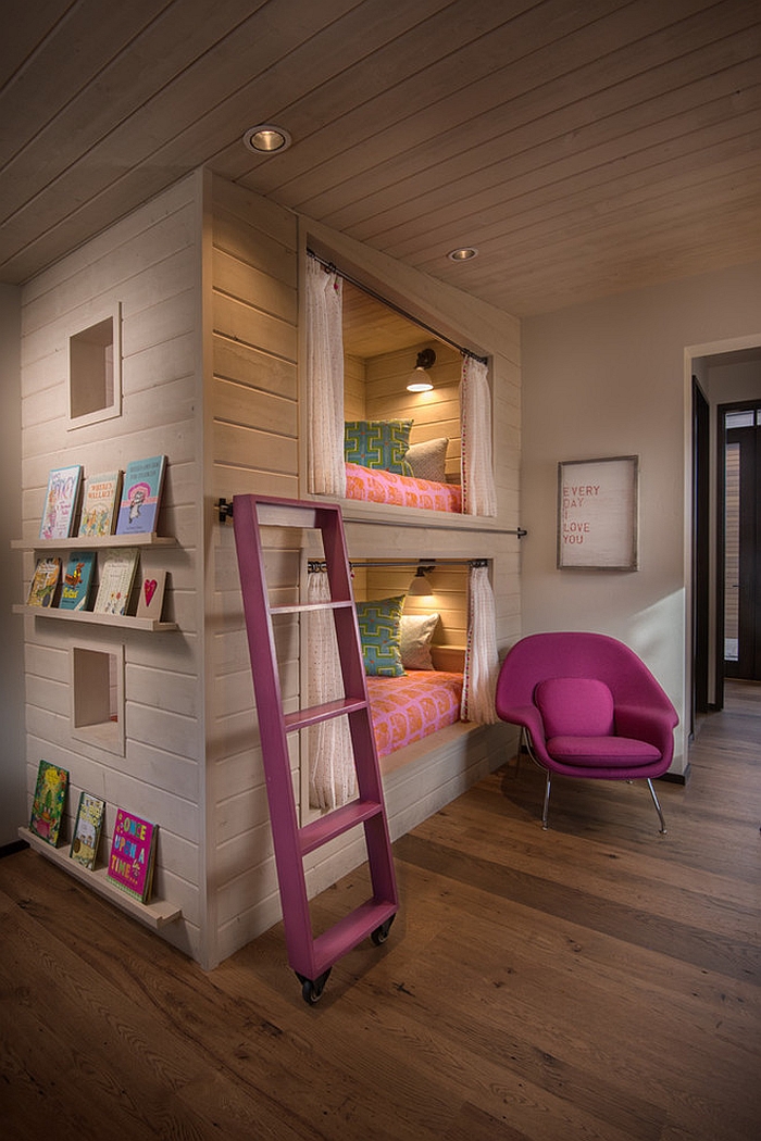 Saarinen Womb Chair adds chic glamour to the kids' bedroom [Design: Jennifer Hoey Interior Design]