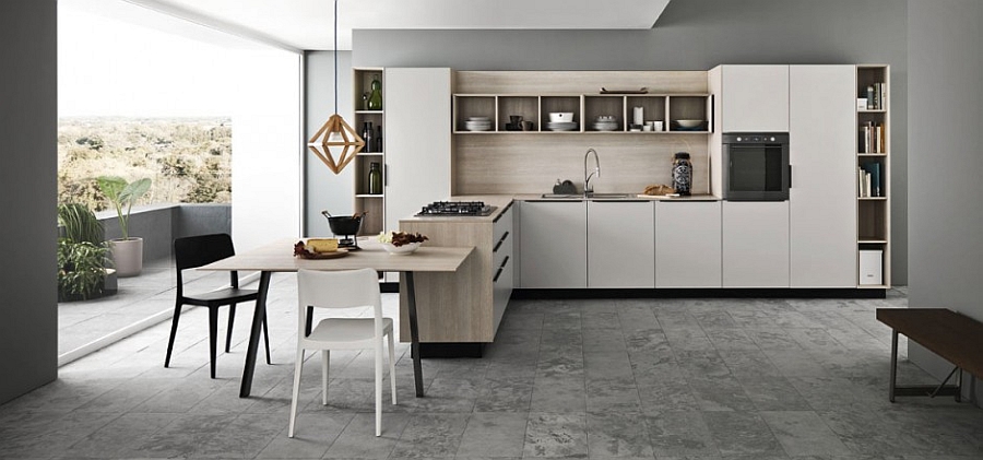 Smart Ariel kitchen in slik-effect ash melamine