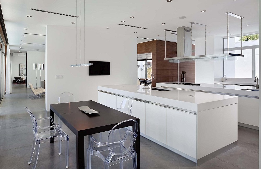 Smart partition separates the kitchen from the living area