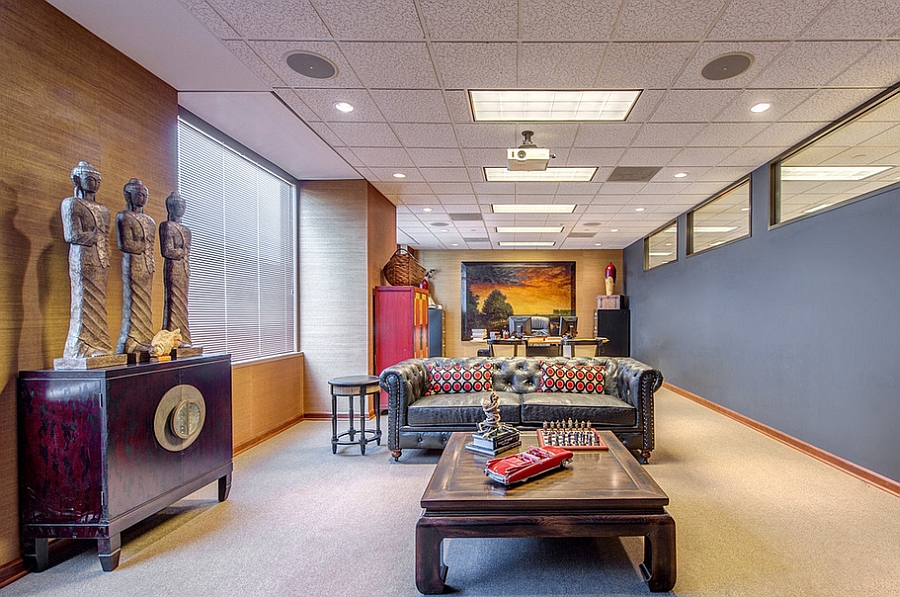 Spacious home office with cool Asian influences [Design: S&K Interiors]