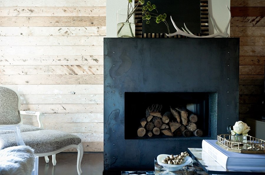 Stack those logs inside the firebox in warmer months [Design: Jamie Laubhan-Oliver]