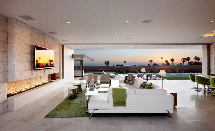 Stunning living space of the Claifornian Home with Pacific Ocean Views