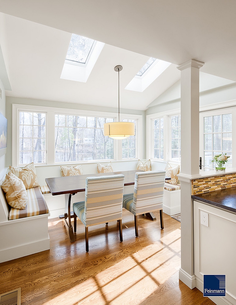 Turn the kitchen banquette into a sensational dining area with natural light [Design: Feinmann]