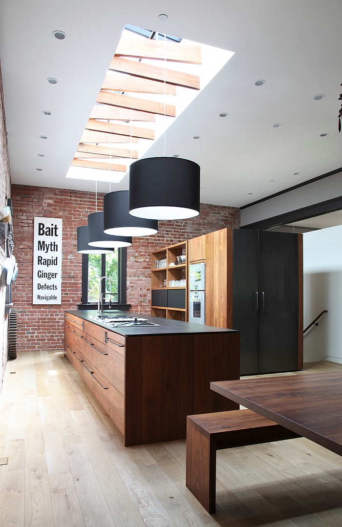 Unique skylight with trusses for the trendy kitchen