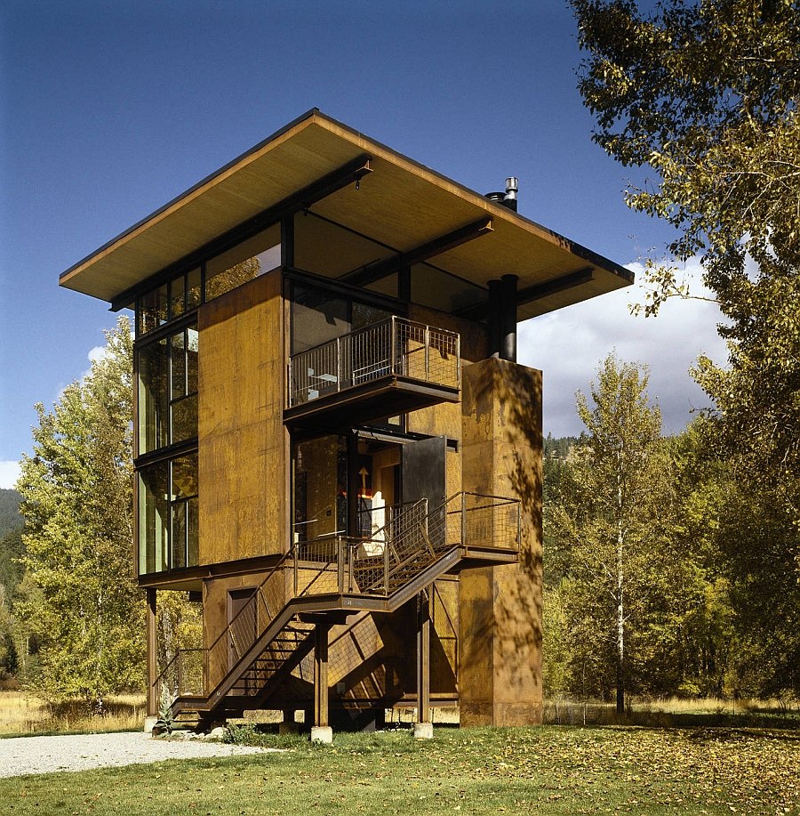 Versatile and low-impact cabin design with a stainless steel frame