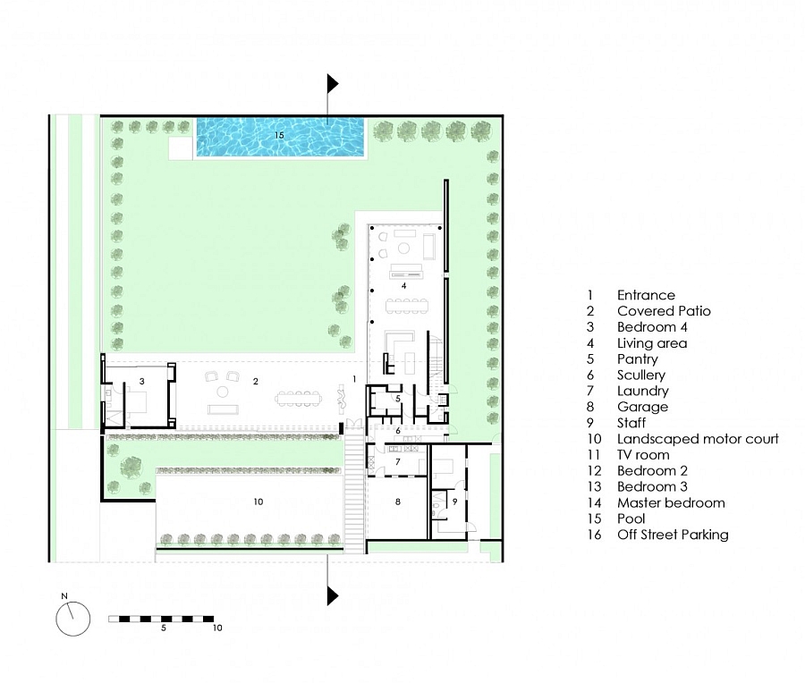 Versatile floor plan of the Johannesburg home with a spacious garden