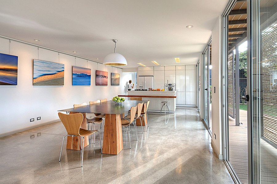 Wood from Cedar trees used to shape the unique dining table